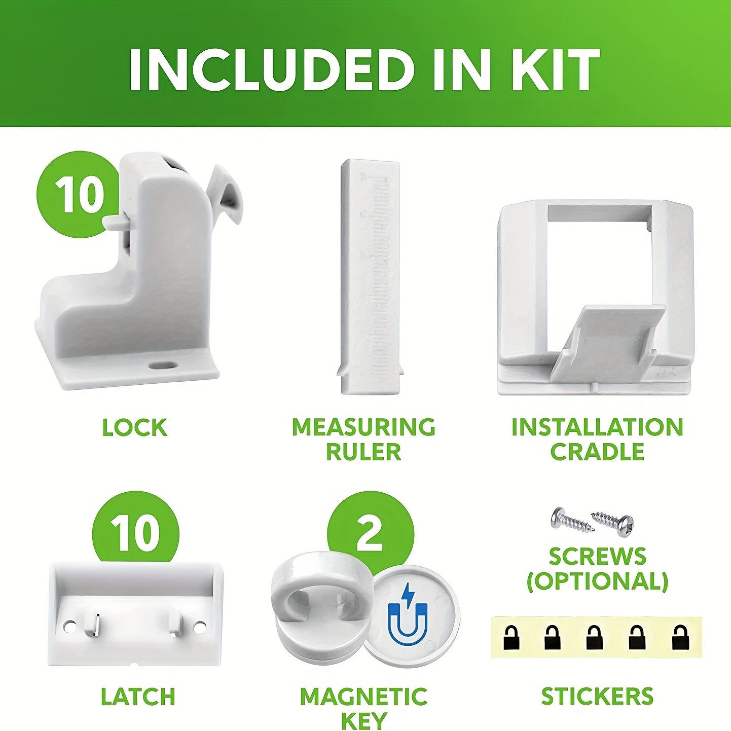 Baby Safety Locks with 10 Magnetic Locks and 2 Keys for Childproofing