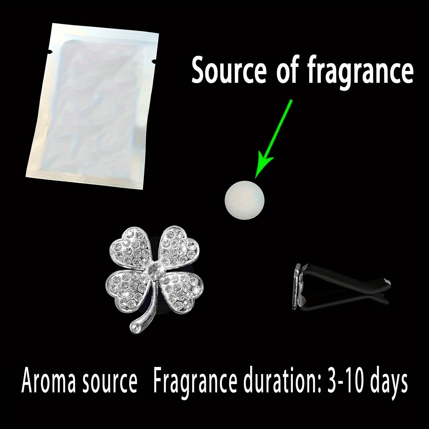 Women's Car Air Freshener Vent Clip Clover Scented Decor