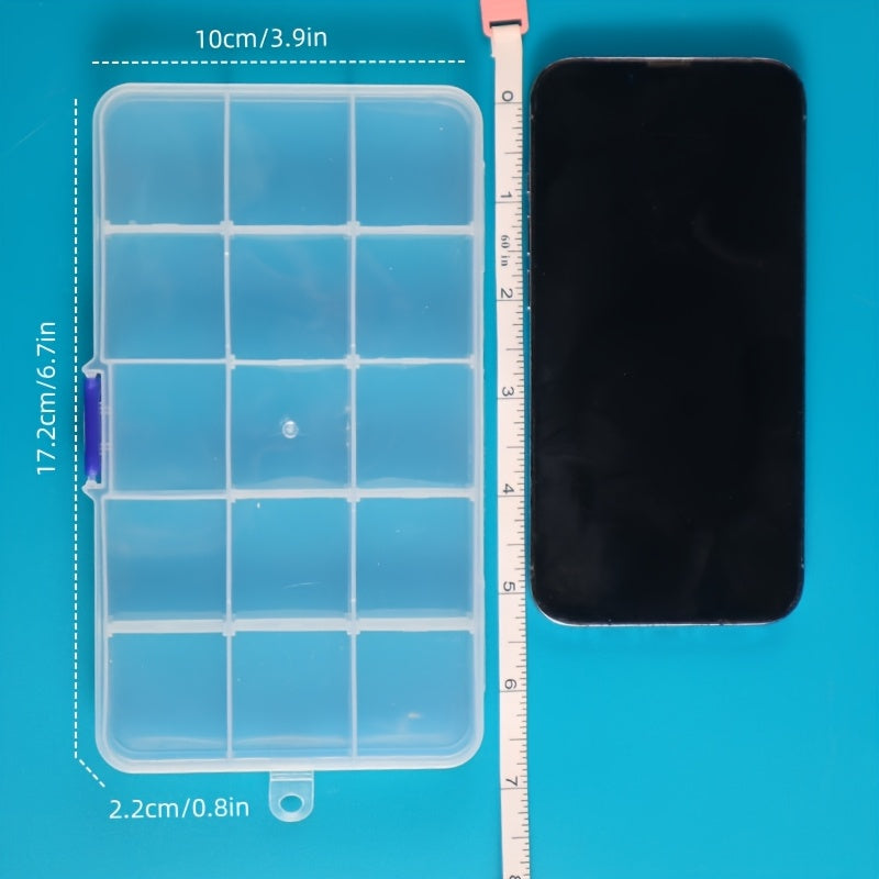 Caja de almacenamiento de plástico con divisores para joyas, cuentas y manualidades