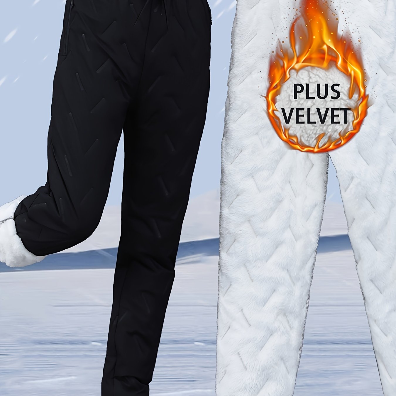 Брюки для женщин больших размеров со флисовой подкладкой, с высокой талией, для лыжного спорта и зимы
