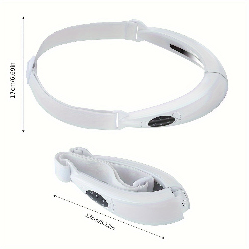 Women Light Beige USB Rechargeable V‑Line Face Massager with 400mAh Battery