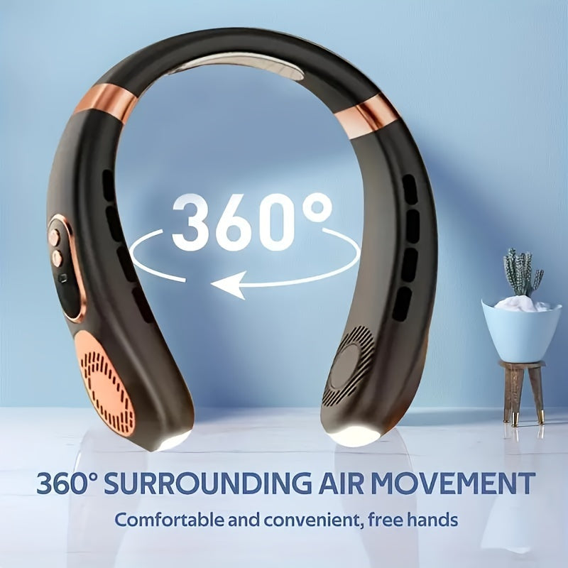 Portativ Bladeless bo'yin ventilyatori Oq Pushti USB qayta zaryadlanadigan Tinch Ichki Tashqi