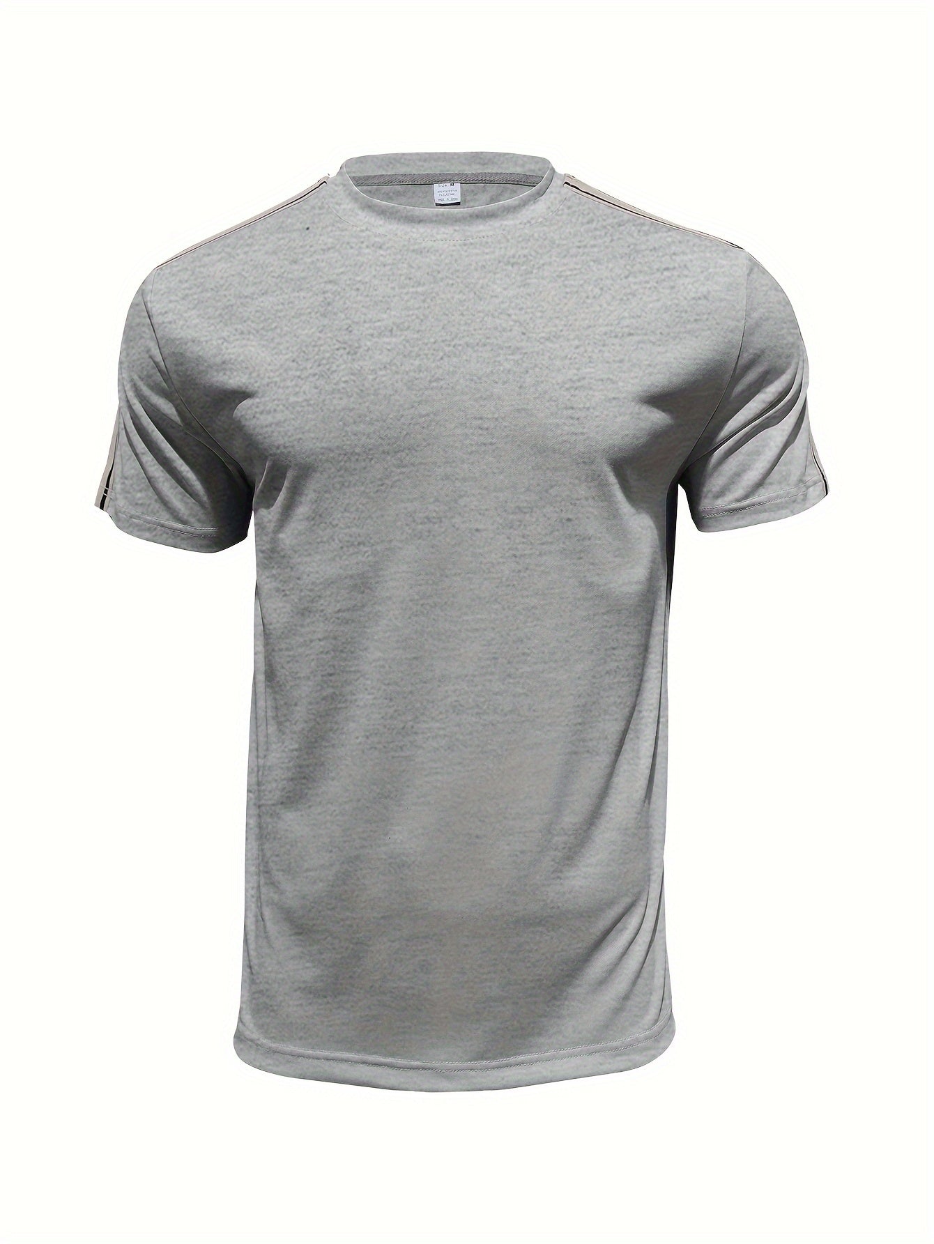 Men's Breathable Quick-Dry Summer T-Shirt Crew Neck Solid Polyester Casual Outdoor