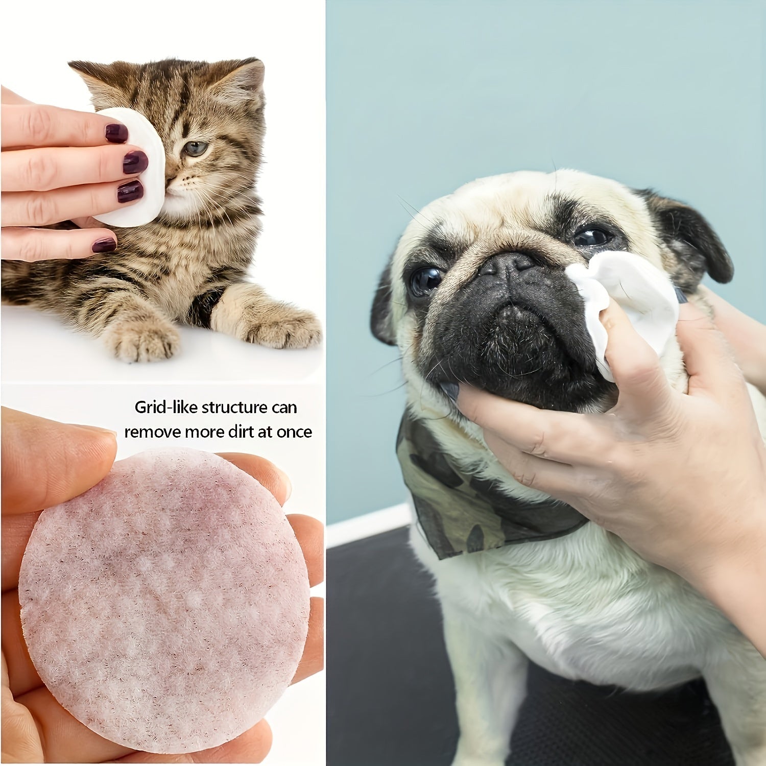 Pet Eye Wipes for Dogs and Cats 130 Gentle Tear Stain Remover Pads Safe Daily Cleaning