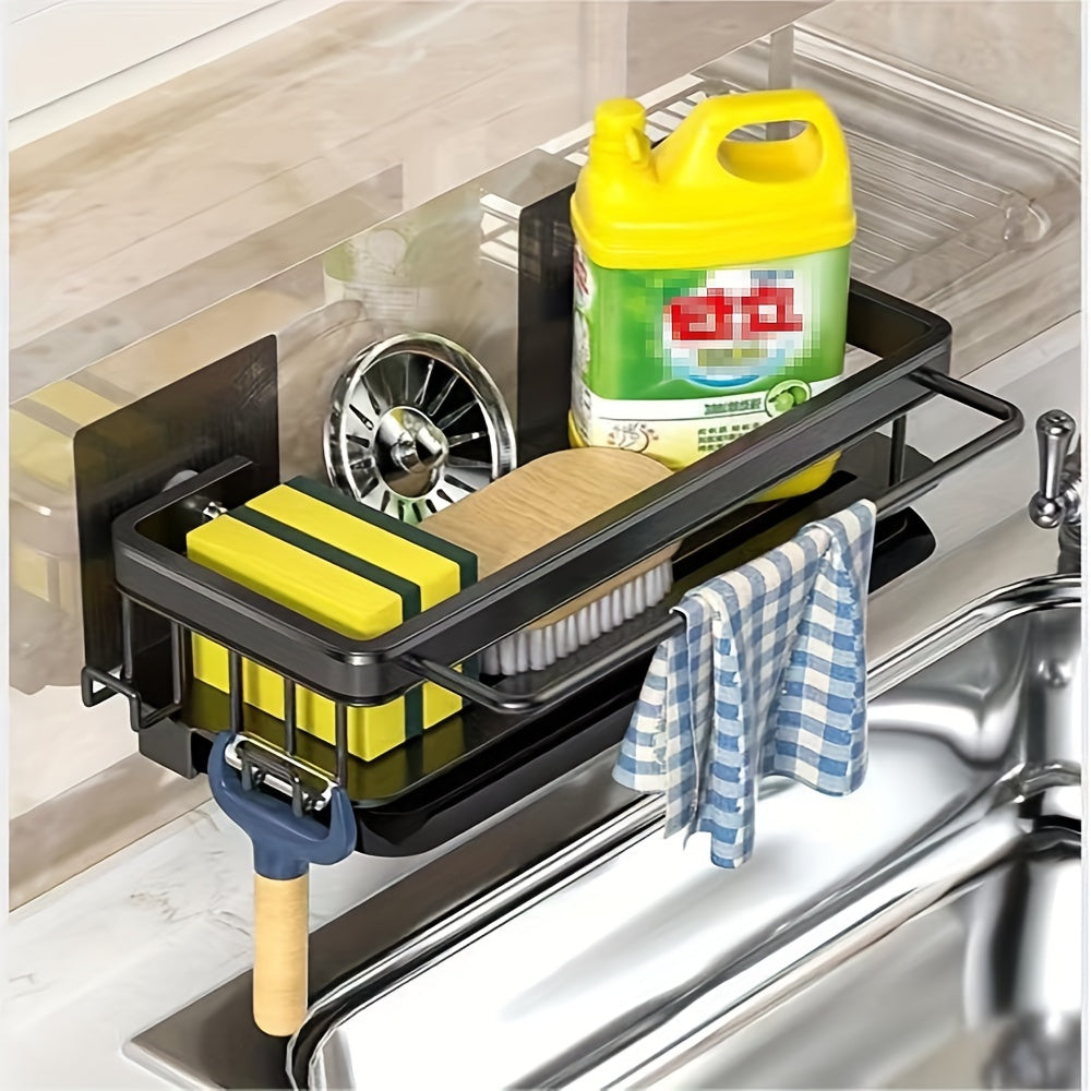 Настенная кухонная полка с встроенной сушилкой для посуды и экономичным дизайном, без необходимости сверлить отверстия. Идеально подходит для хранения кухонных полотенец и других аксессуаров. Отличный многофункциональный органайзер для дома.