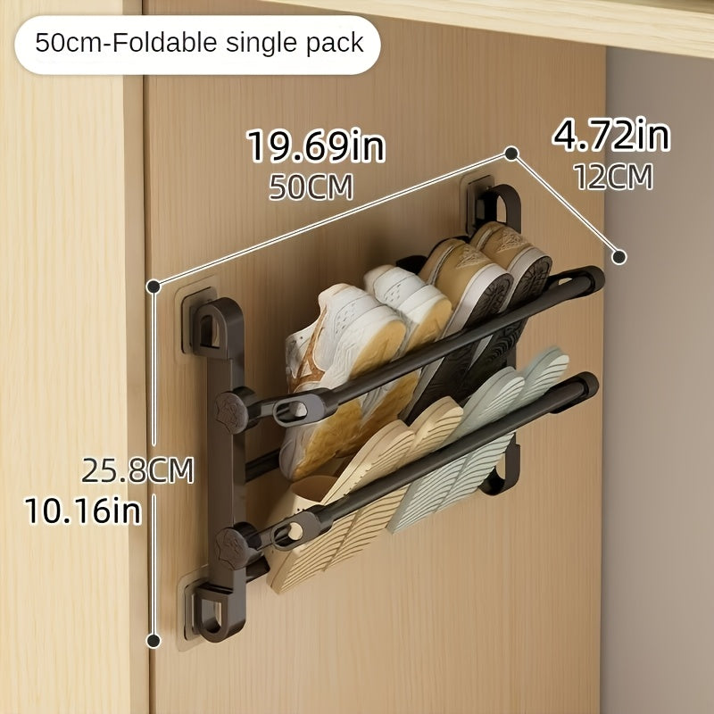 Wall-Mounted Shoe Organizer for Home and Bathroom, Space Saving, Easy Install