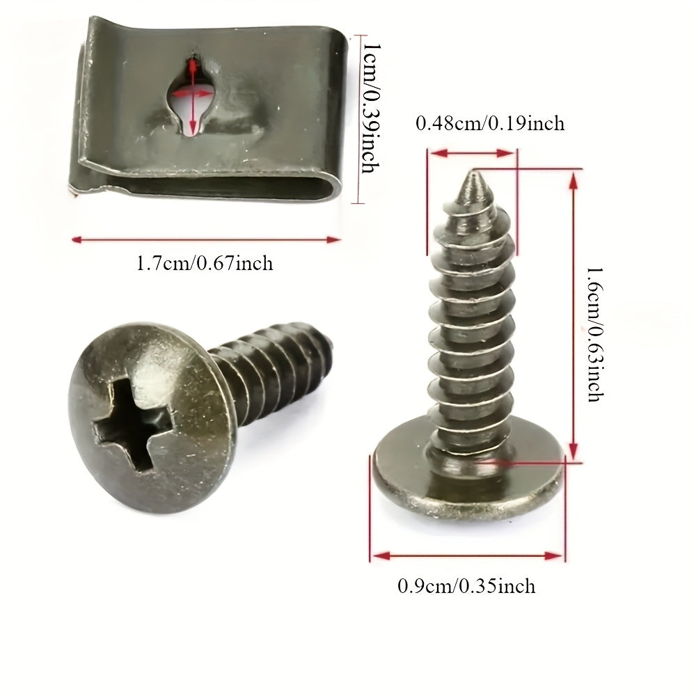Набор металлических винтовых крепежных элементов для автомобилей, U-образные зажимы, растяжки, бампер