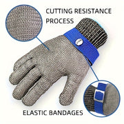 Stainless Steel Mesh Cut-Resistant Kitchen Glove for Food Processing and Knife Sharpening