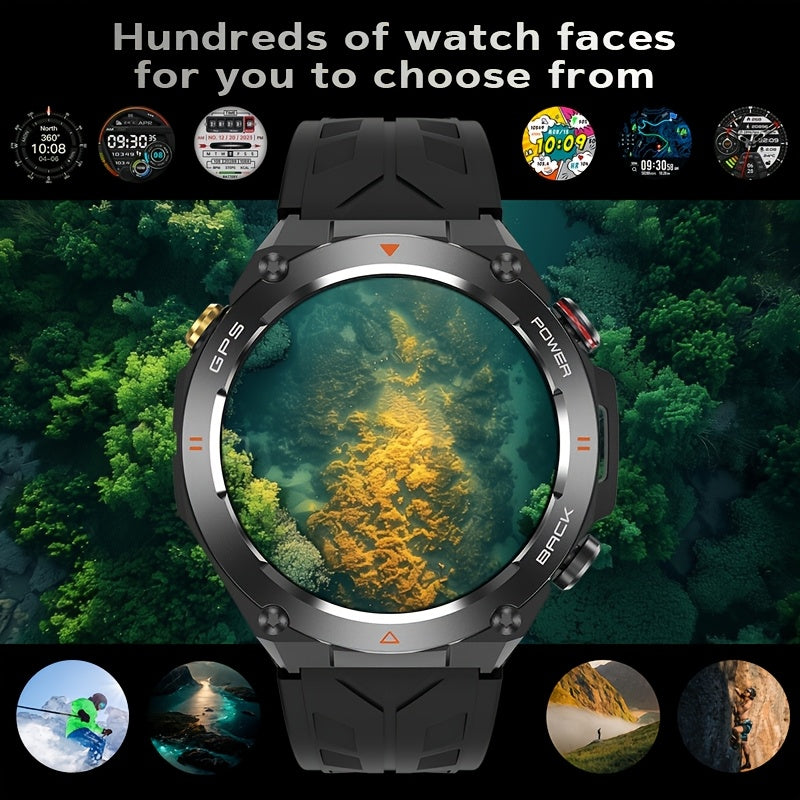 1.46" HD ekranli sport aqlli soati, IPX8/1ATM, 650mAh batareya, 100+ sport rejimlari, simsiz qo'ng'iroq/javob, sport joylashuvi, Android/iPhone bilan mos keladi. Erkaklar uchun mukammal sovg'a.