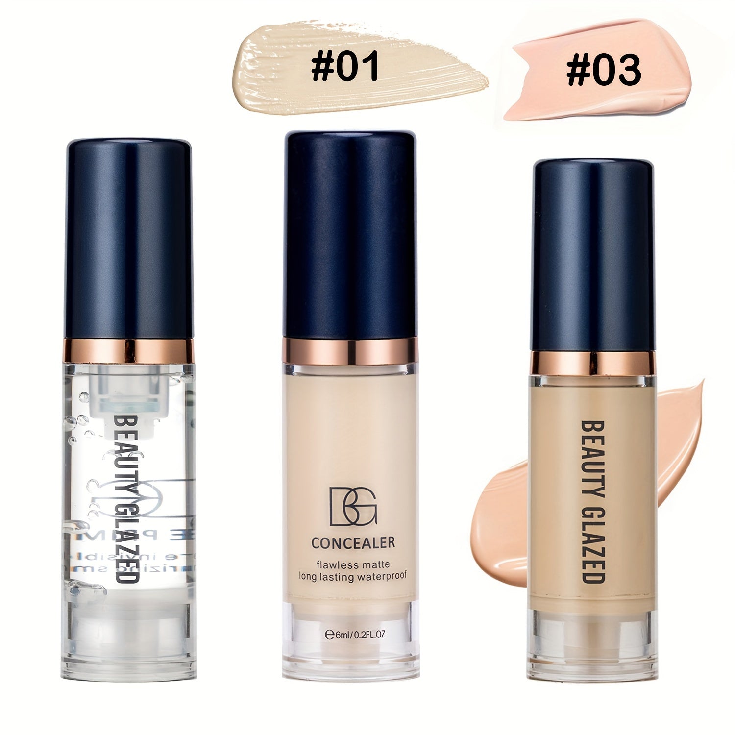 Travel Makeup Set Primer Concealer Foundation All Skin Tones Matte Liquid