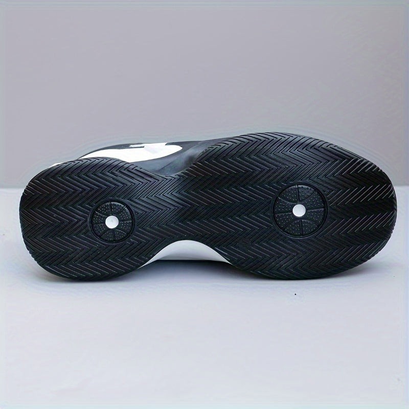 Men's High Top Basketball Shoes Microfiber Synthetic Leather Non-Slip Sole Casual Sneakers