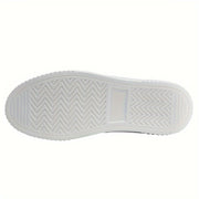 Универсальные белые кроссовки на шнуровке с дышащей сетчатой подкладкой, прочным верхом из ПУ и стелькой из ЭВА для всех сезонов.