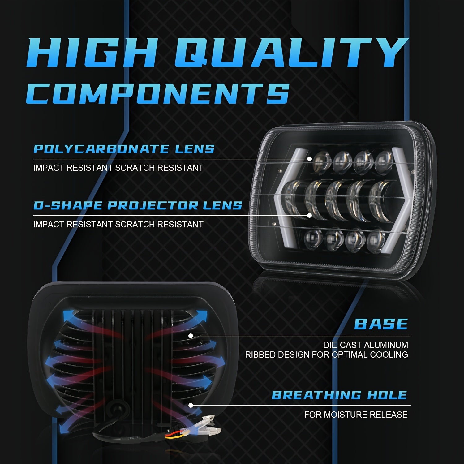 2-комплект 7-дюймовых светодиодных фар для мотоциклов H4 с высокими и низкими лучами для автомобилей и грузовиков
