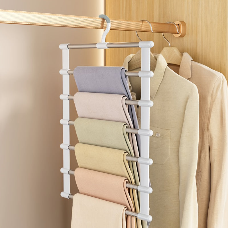 Multi-Tier Aluminum Pants Hangers Space-Saving Closet Organizer Non-Slip