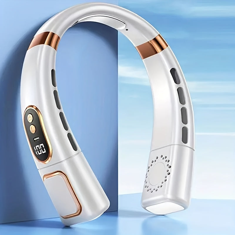 JKUOO Taqilgan Bo'yin Fanı, Yeddi-rangli Rangli Chiroqlar bilan, Ikki Turbinli Havo Chiqarish, Ko'rsatuv Paneli, 5 tezlikda Shamol Sovutish O'zgarishi, Uzun Batareya Hayoti, Tashqi Faoliyatlar uchun Ideal, Velosipedda