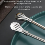 Set de 2-3 cucharas con pajillas de acero inoxidable para café, jugo, leche y té