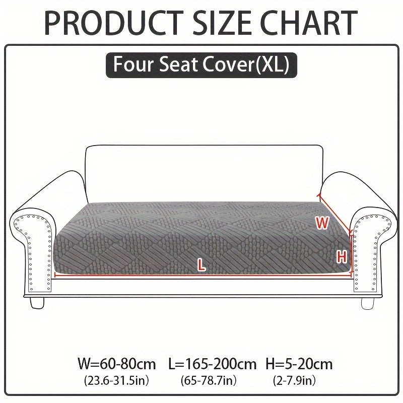 Чехол на диван из полярного флиса с жаккардовым узором и эластичной лентой подходит для секционного кресла, дивана-кровати, 3-местного и 4-местного, включает чехлы на подлокотники