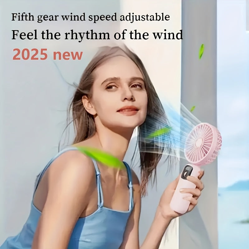 Portable Handheld Fan USB Rechargeable Multi-Speed Wearable for Outdoor Office Travel