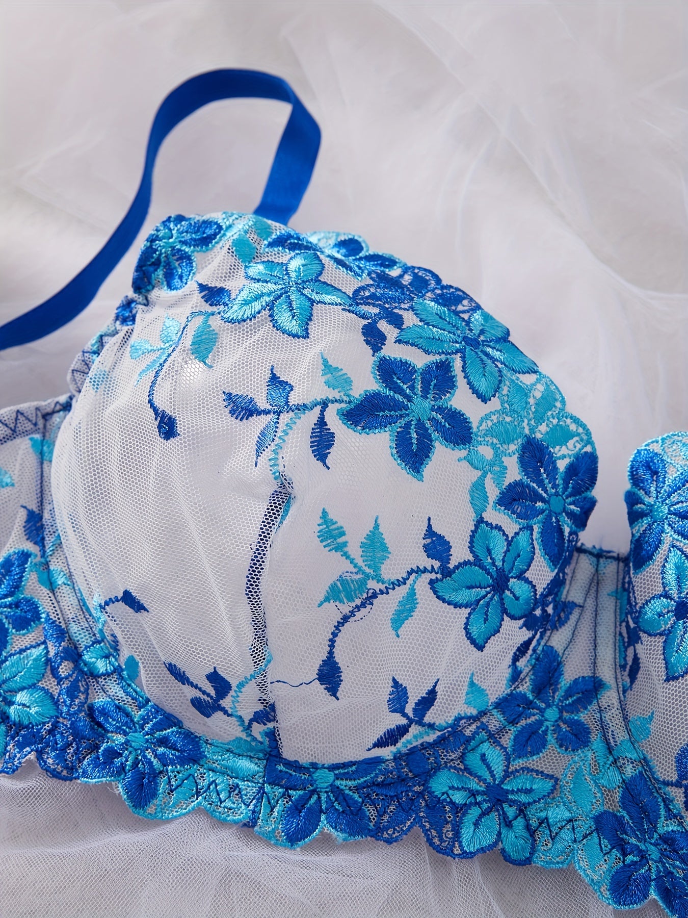 Plus o'lchamli ichki kiyimlar to'plami Polyester aralashma Sekin gullar bosma