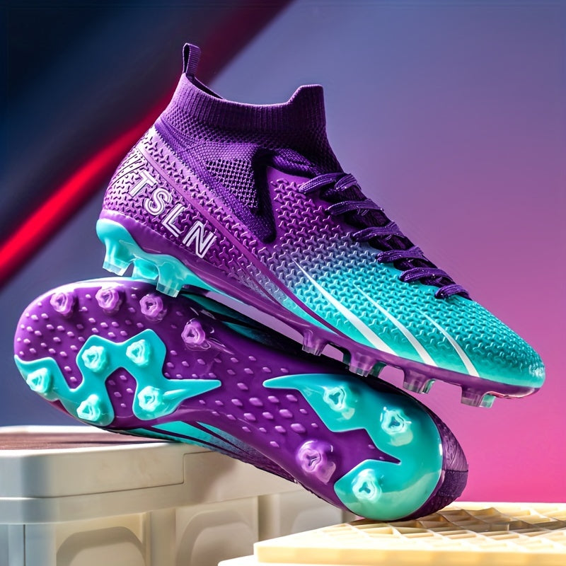 Unisex Soccer Cleats Breathable Anti-Skid Outdoor FG Sports Shoes for Men Women