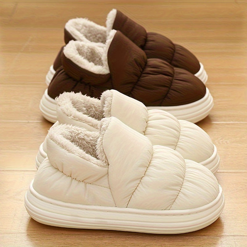 Women's Plush Lined Indoor Slippers Non-slip Cozy Warm Shoes