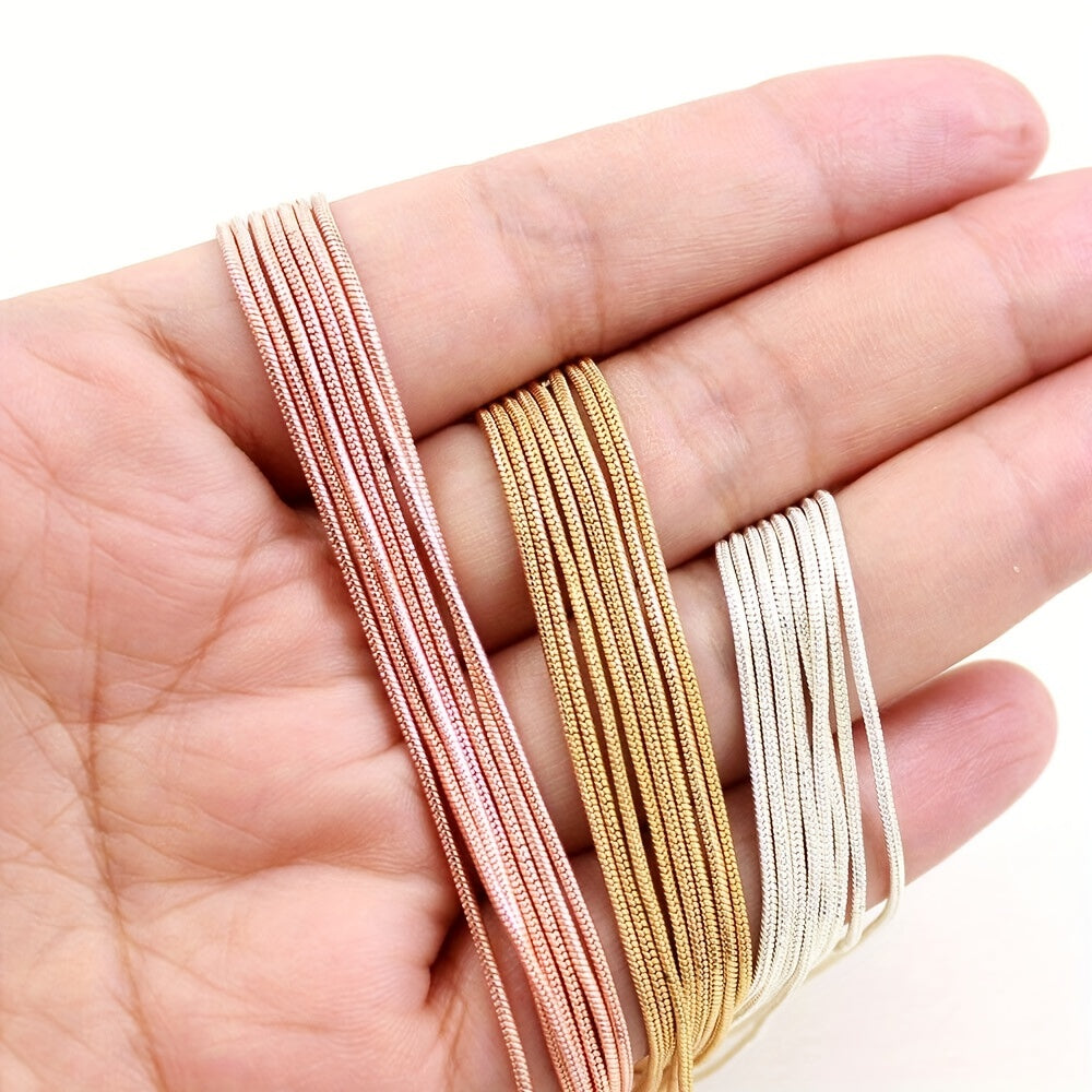10 Pieces of Snake Chain Jewelry Sets in Rose Gold Gold and Rhodium Plating 16-30 Inch for DIY Crafting