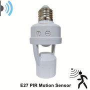 E27 Motion Sensor Light Bulb Holder Indoor Hardwired AC 85-265V No Battery