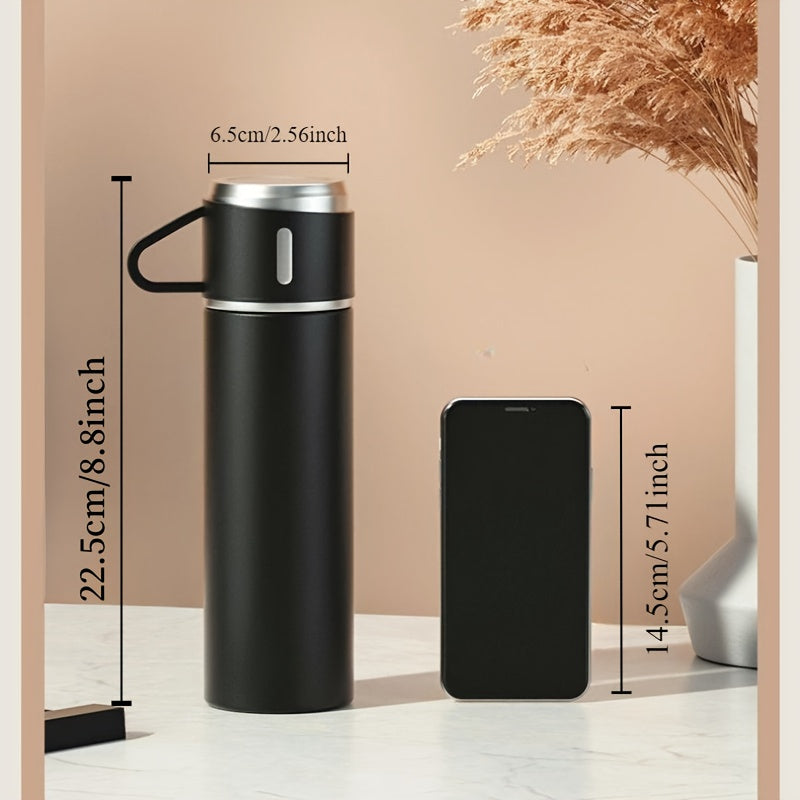 Set of Thermos Cups Stainless Steel 500Ml Hot Cold Beverages Travel Camping