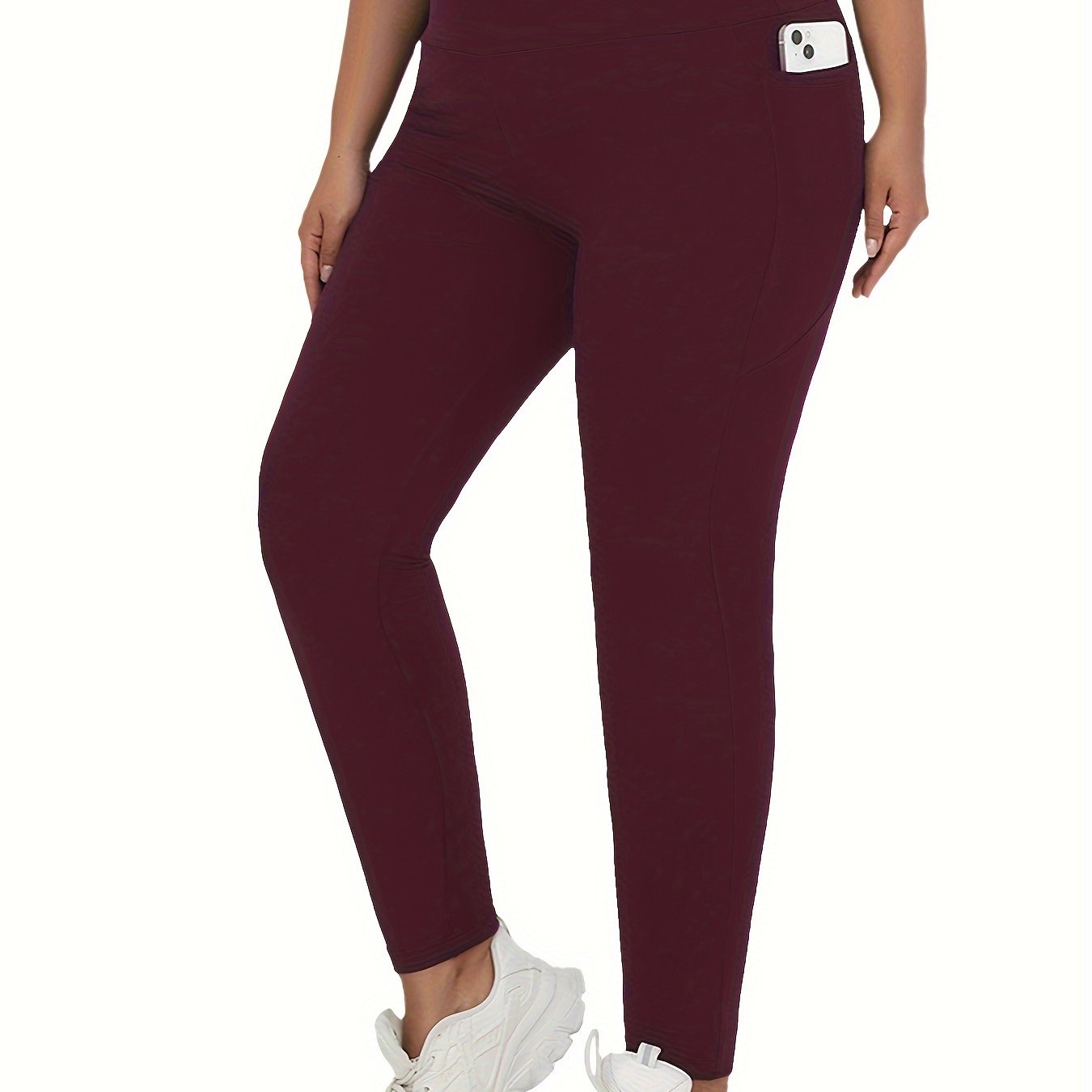 Plus Size Women's Soft High Waist Leggings Tummy Control Yoga Workout