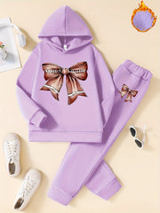 Girls Fleece Hoodie and Joggers Set for Girls 12 and Under Fall Winter Casual