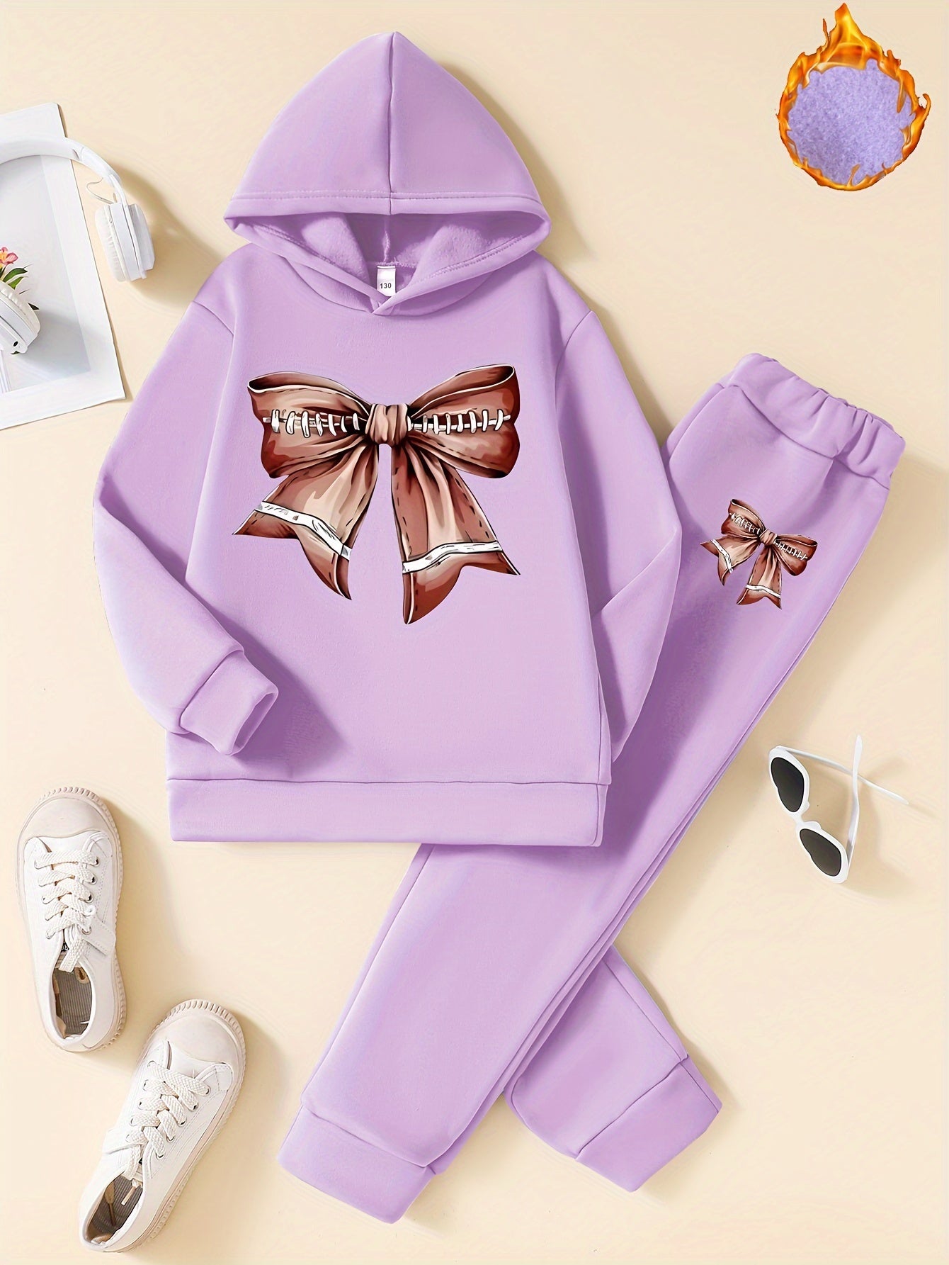 Girls Fleece Hoodie and Joggers Set for Girls 12 and Under Fall Winter Casual