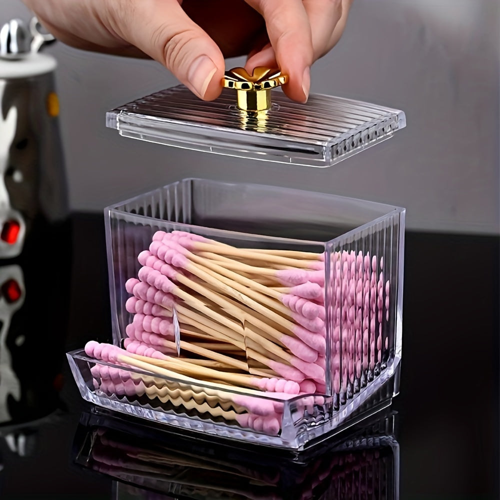 Acrylic Storage Containers with Wooden Lids for Dust-Proof Jewelry and Cosmetic Organization