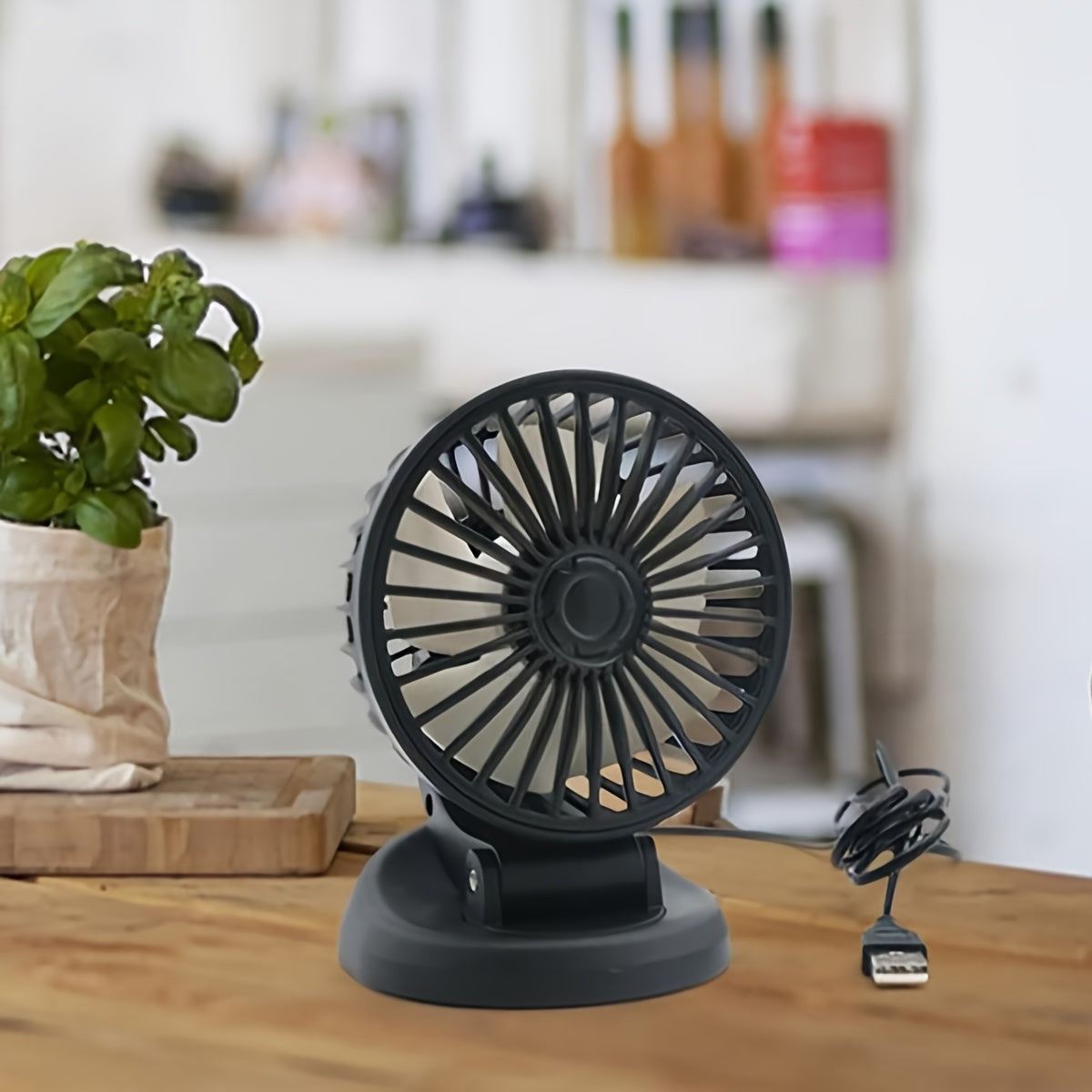 Yozgi USB interfeysli elektron ventilyator, 5 pichoqli, 5V USB sovutish qurilmasi, burchagini sozlash mumkin, noutbuklar bilan mos keladi.