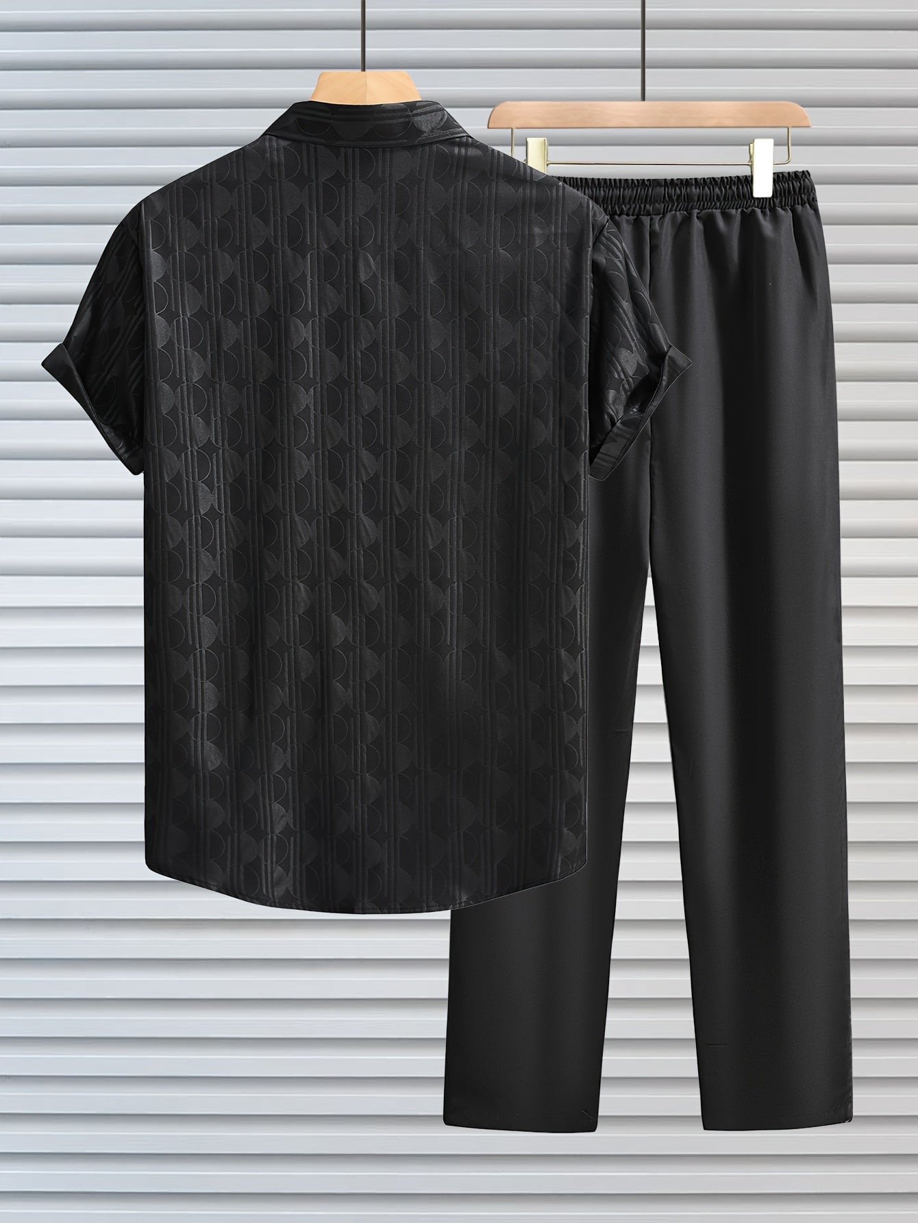 Men's Summer Casual Floral Print Outfit Short Sleeve Shirt and Drawstring Pants