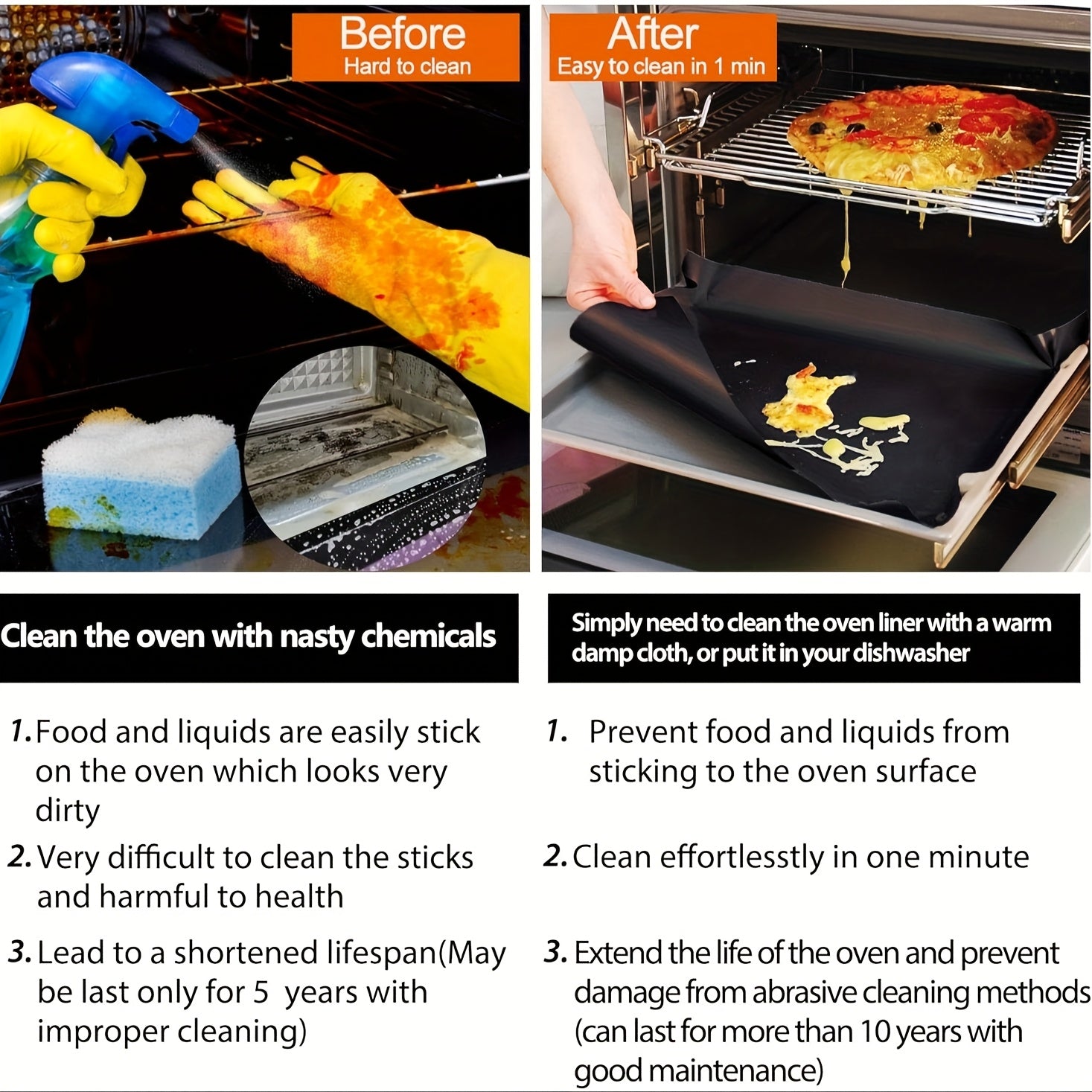 Silicone cooking mat non-stick reusable heat-resistant for baking grilling microwave