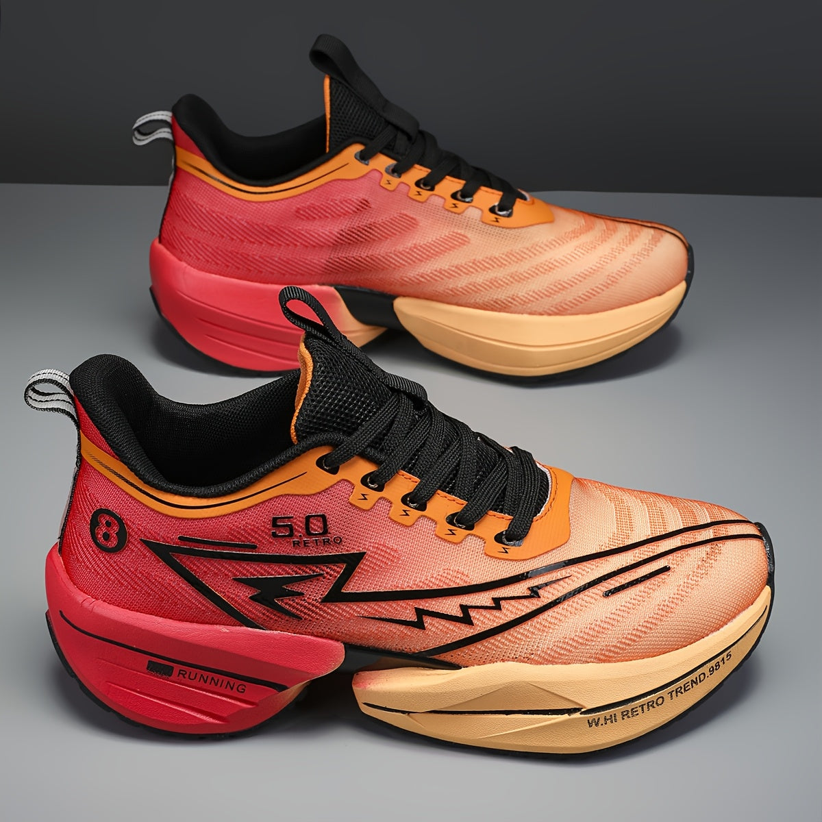 Geometrik naqshga ega vintage uslubidagi preppy sport skeytbord poyabzallari, pastki qismi bilan yugurish va kundalik kiyish uchun mukammal krossovkalar, EVA taglik va mato ustki qismi bilan.