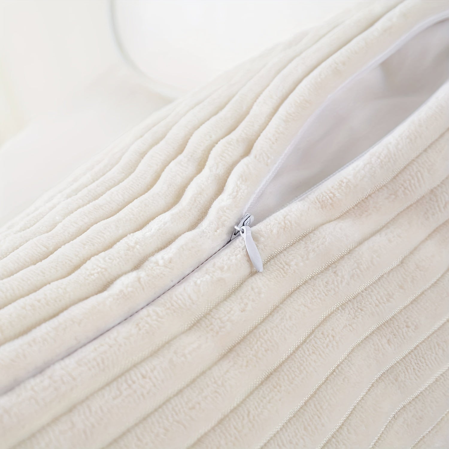 2 Pieces Corduroy Square Cushion Covers Short Plush Home Bedroom Car Living Room Decor