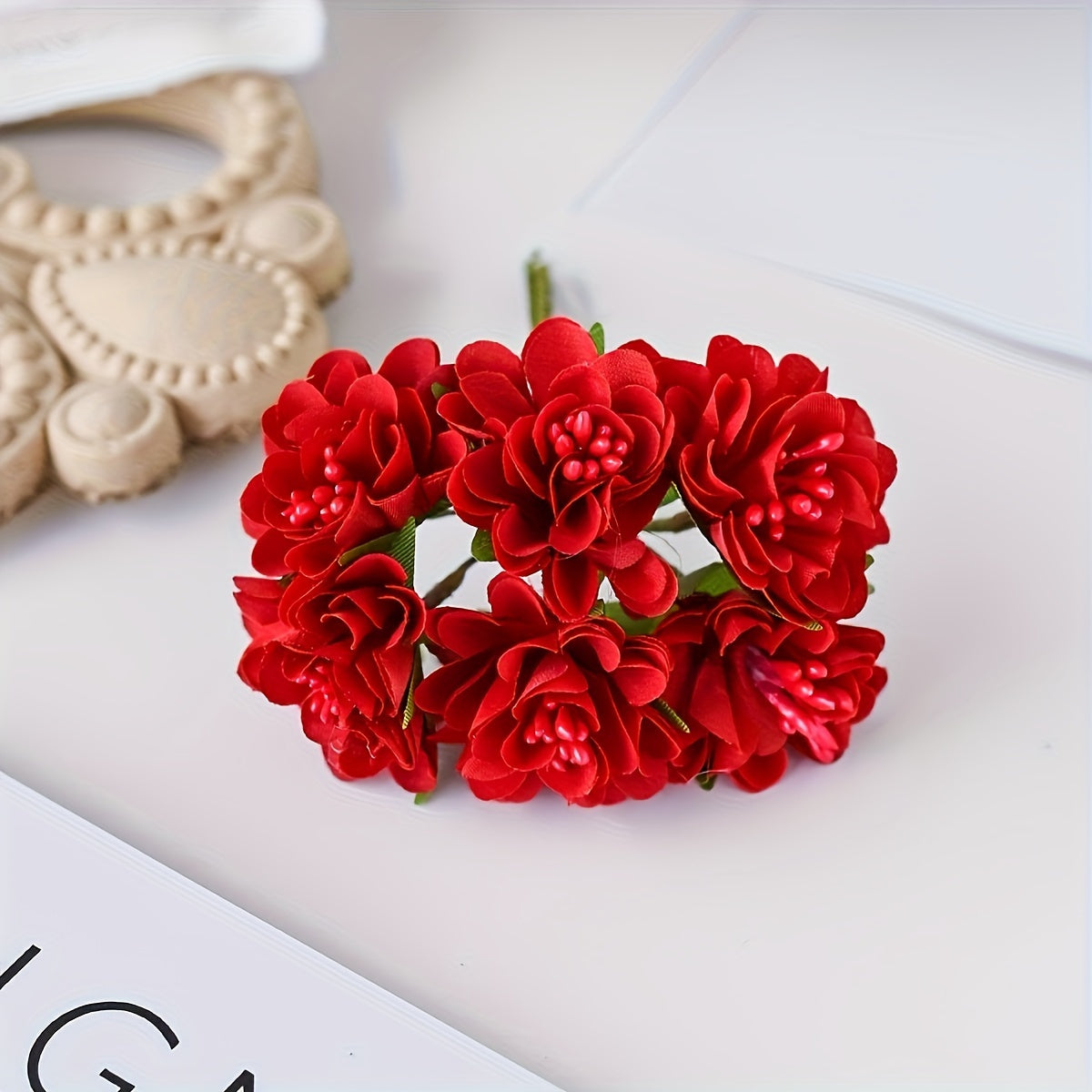 Мини-искусственный букет гортензии с 6 головками, пластиковые гвоздики для домашнего декора, свадеб