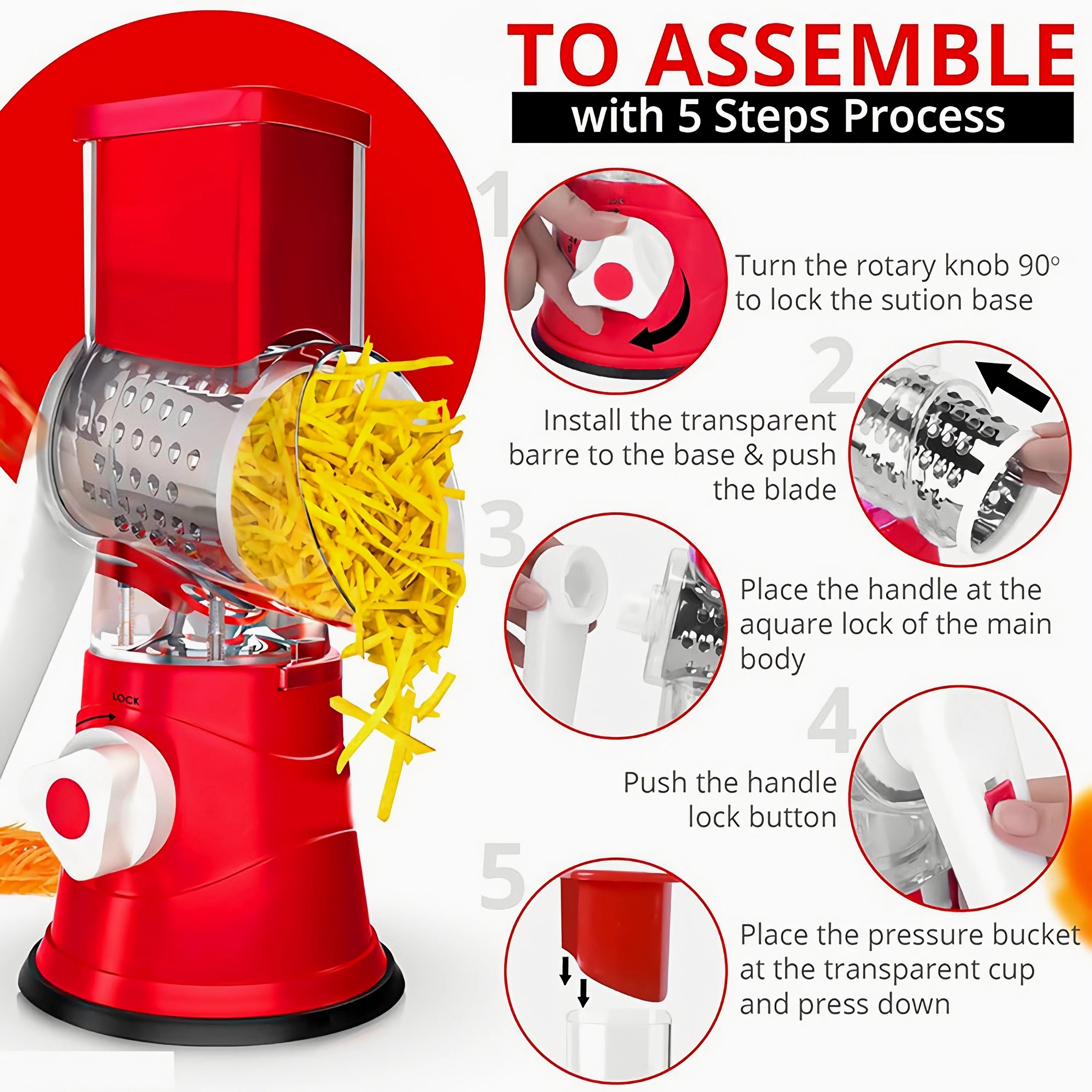 Plastik 3 pichoqli meva va sabzavotlarni kesish va maydalash uchun oshxona asbobi