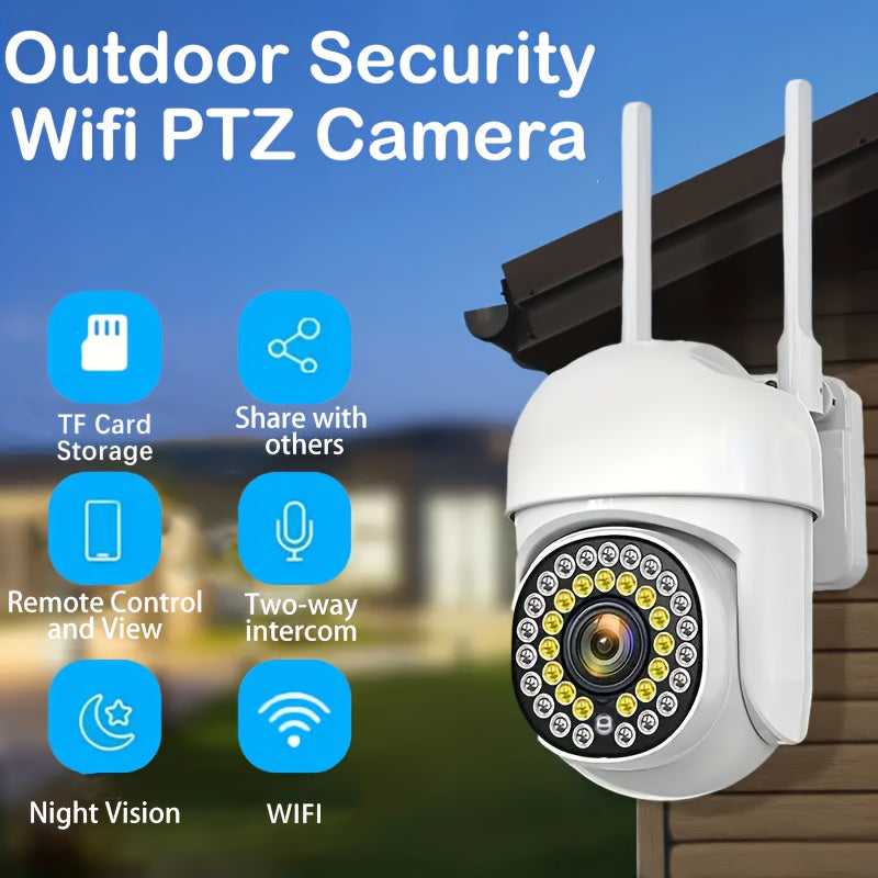 Wireless Security Camera with 360° Pan and Tilt, Two-Way Audio, Remote Control