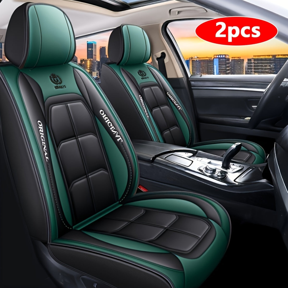 Universal Fit PU Leather Car Seat Covers Front Seat Protectors for Trucks SUVs