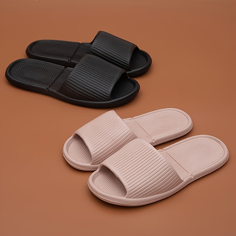 Унисекс EVA нескользящие тапочки минималистичные с полосками для дома и улицы, комфортные