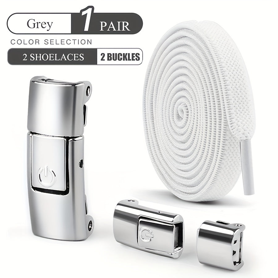 Unisex Stretch Rubber Shoe Laces Tieless Shoelaces With Buckle