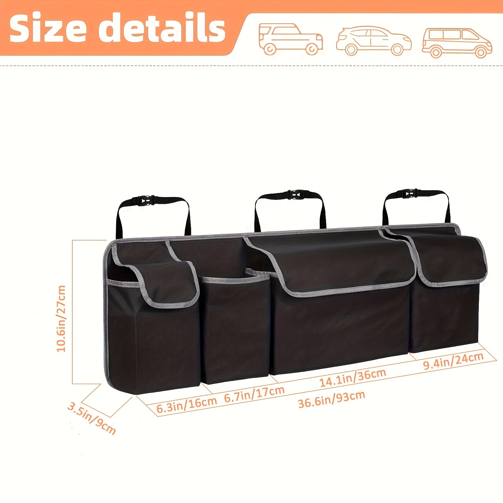 Большая емкость для хранения в багажнике автомобиля, многофункциональный с 4 отделениями