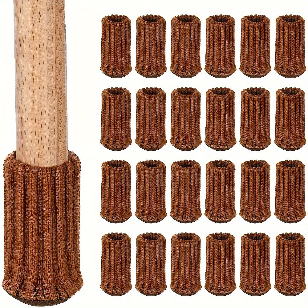 Set of 24 Elastic Chair Leg Socks with Anti-Slip Pads for Floor Protection