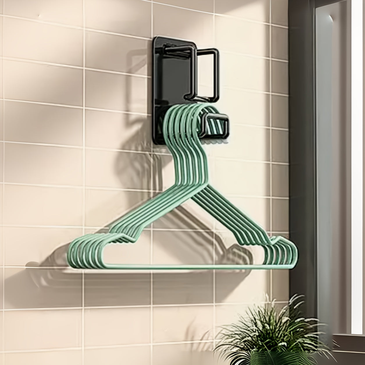 Ganchos de pared de metal resistentes a la oxidación para baño, cocina, balcón, instalación sin taladro, pack de 1 o 2