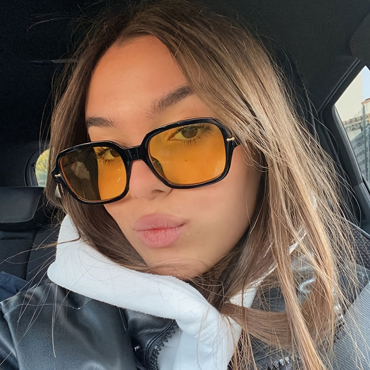 Ayollar uchun kvadrat ramkali ko‘zoynaklar, anti-refleksli linzalar bilan, vintage uslub, sayohat uchun bardoshli PC material