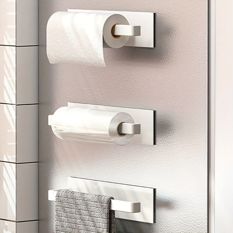 Wrought Iron Wall-Mounted Bathroom Storage Rack with Towel Bars