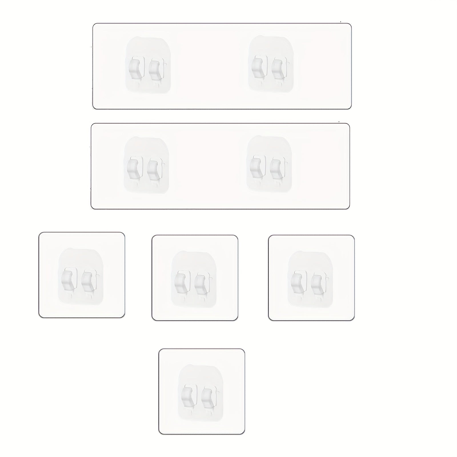 8pcs Ganchos de plástico para ducha, organizador de almacenamiento para baño con pegatinas de repuesto