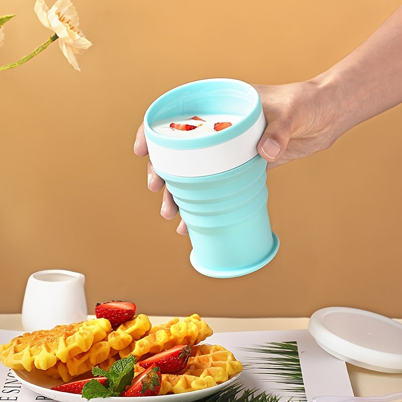 Taza de viaje plegable de silicona, libre de BPA, portátil para uso al aire libre